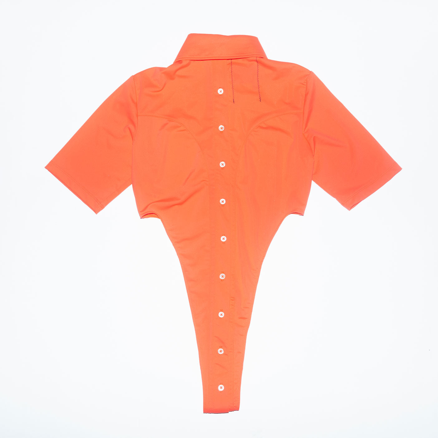 Archive Bipeds Lycra Short Sleeve Bodysuit Blouse in Orange