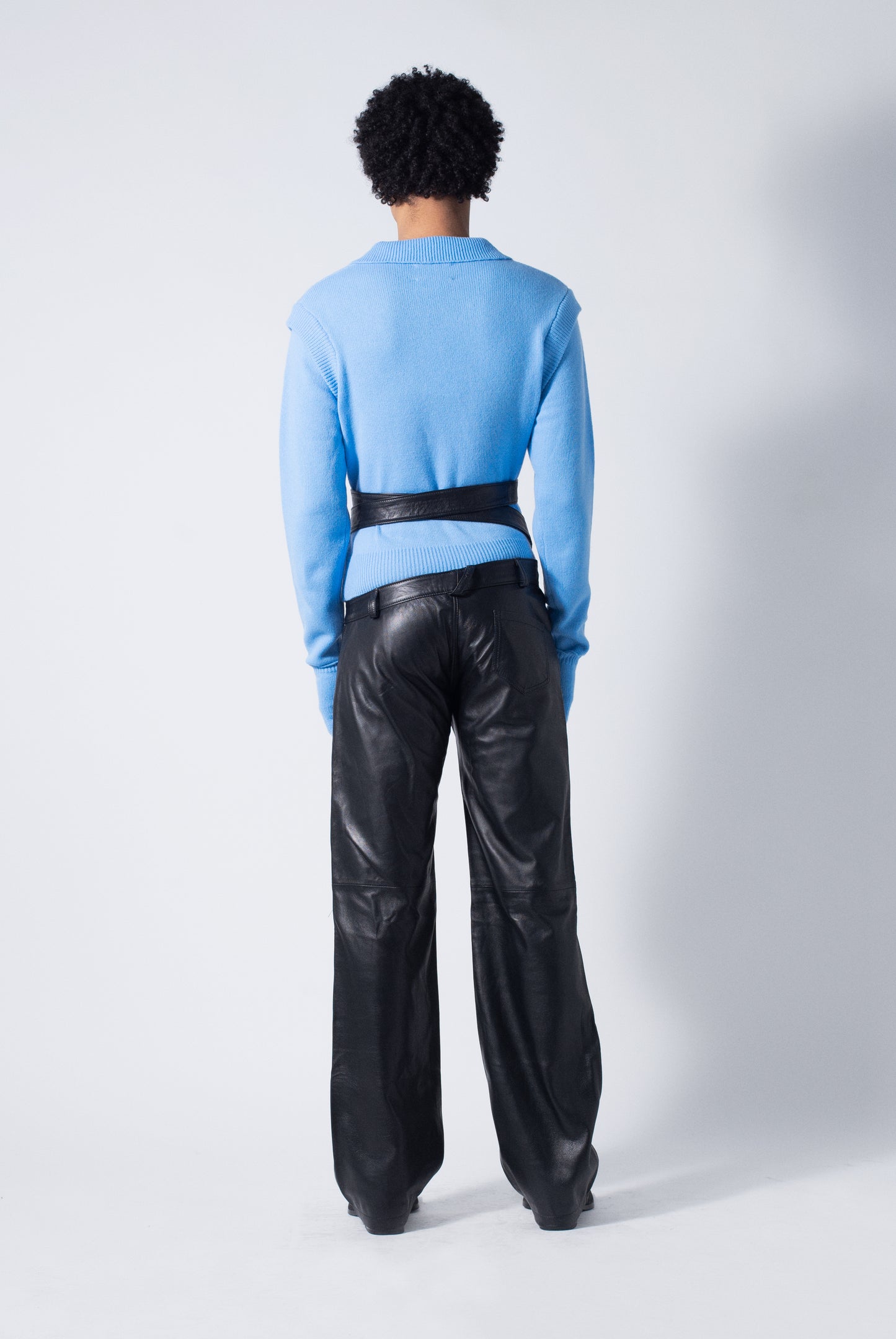 Powered Trousers in Black Leather