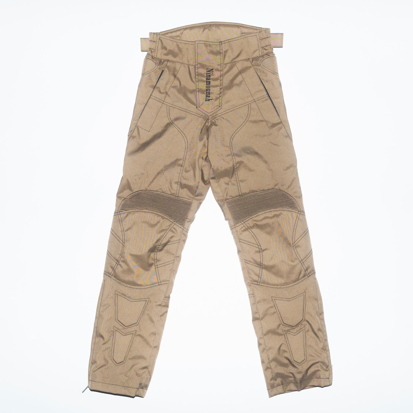 Runway Motor Trousers with Evolution Embroidery in Light Brown with Black Lining