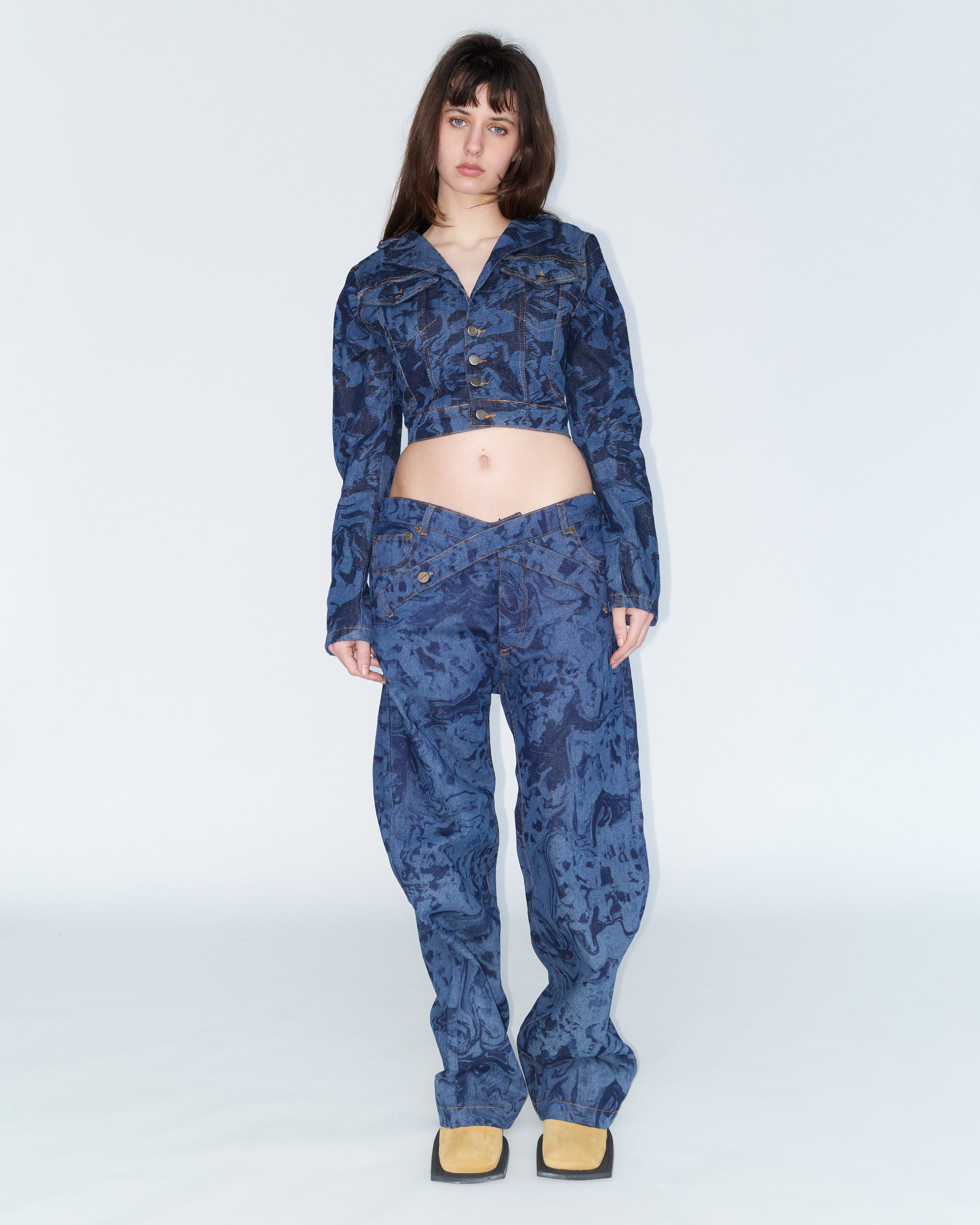 Vent Denim Jacket with cotton laser print orgy