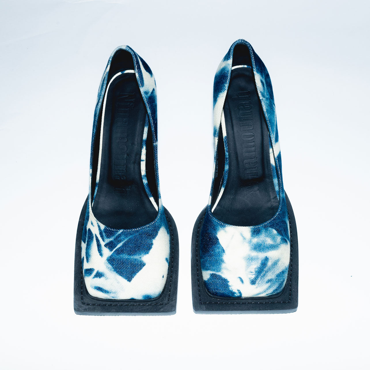 Archive Howl Pumps in Tie Dye Blue Denim
