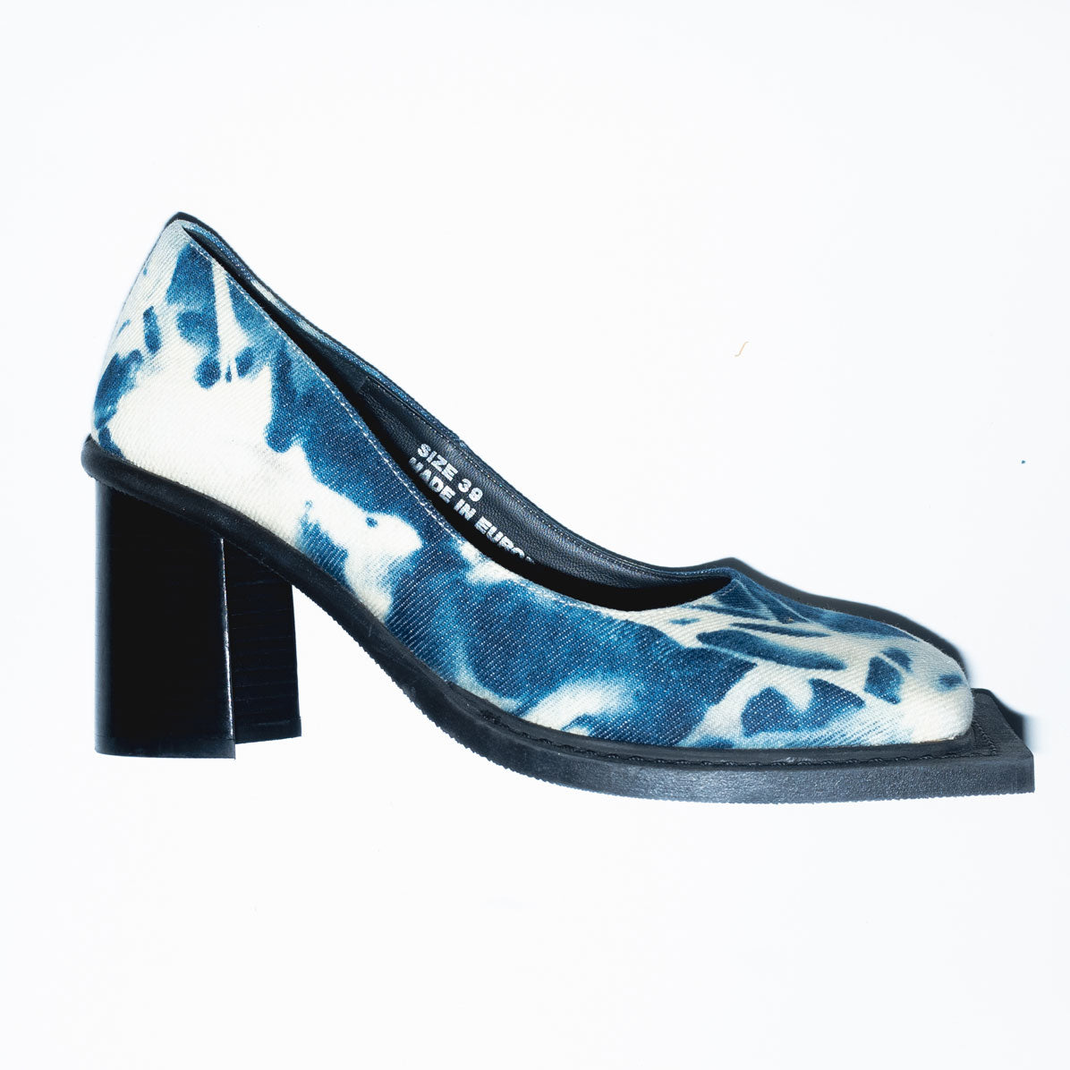 Archive Howl Pumps in Tie Dye Blue Denim