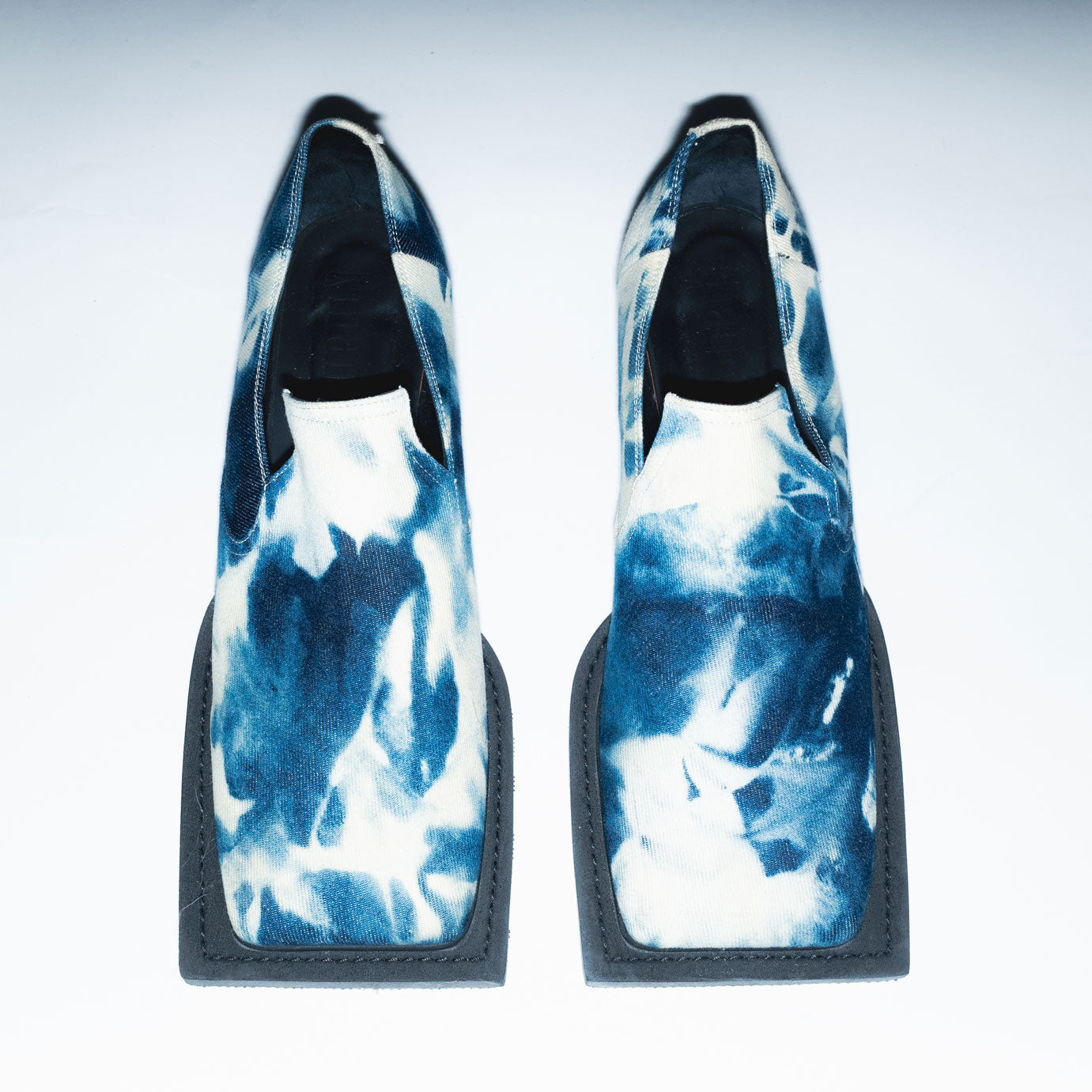 Archive Howled Loafers in Tie Dye Blue Denim