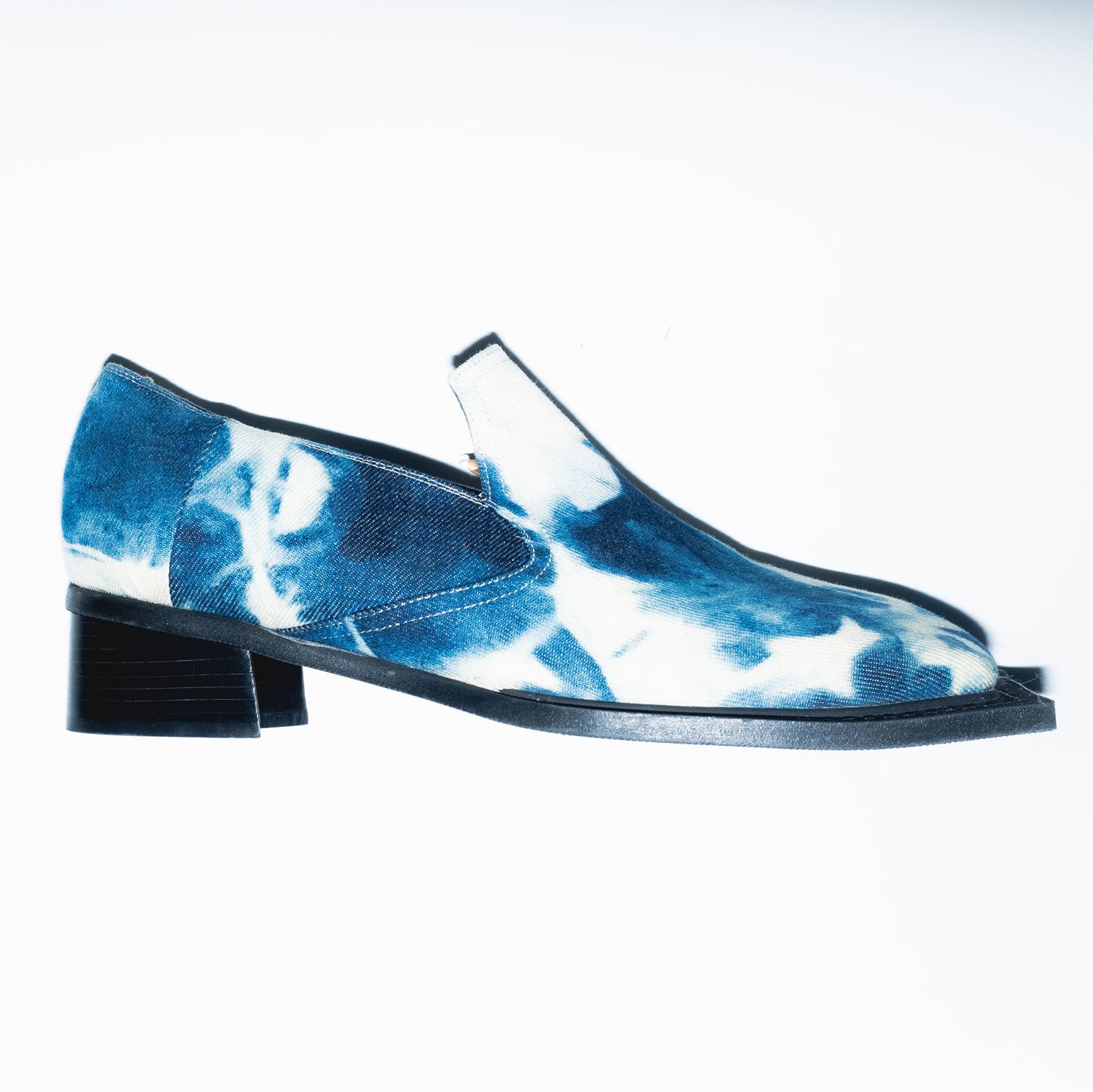 Archive Howled Loafers in Tie Dye Blue Denim