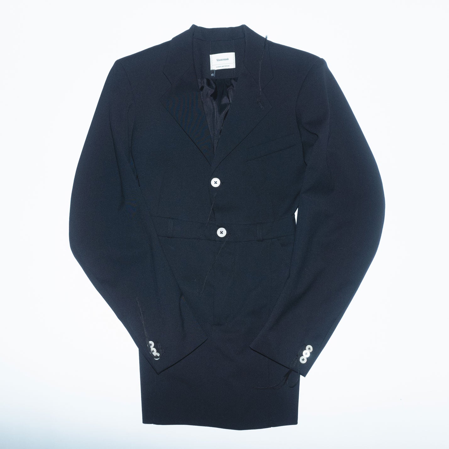 Archive Tradition Short Tailored Wool Dress in Black