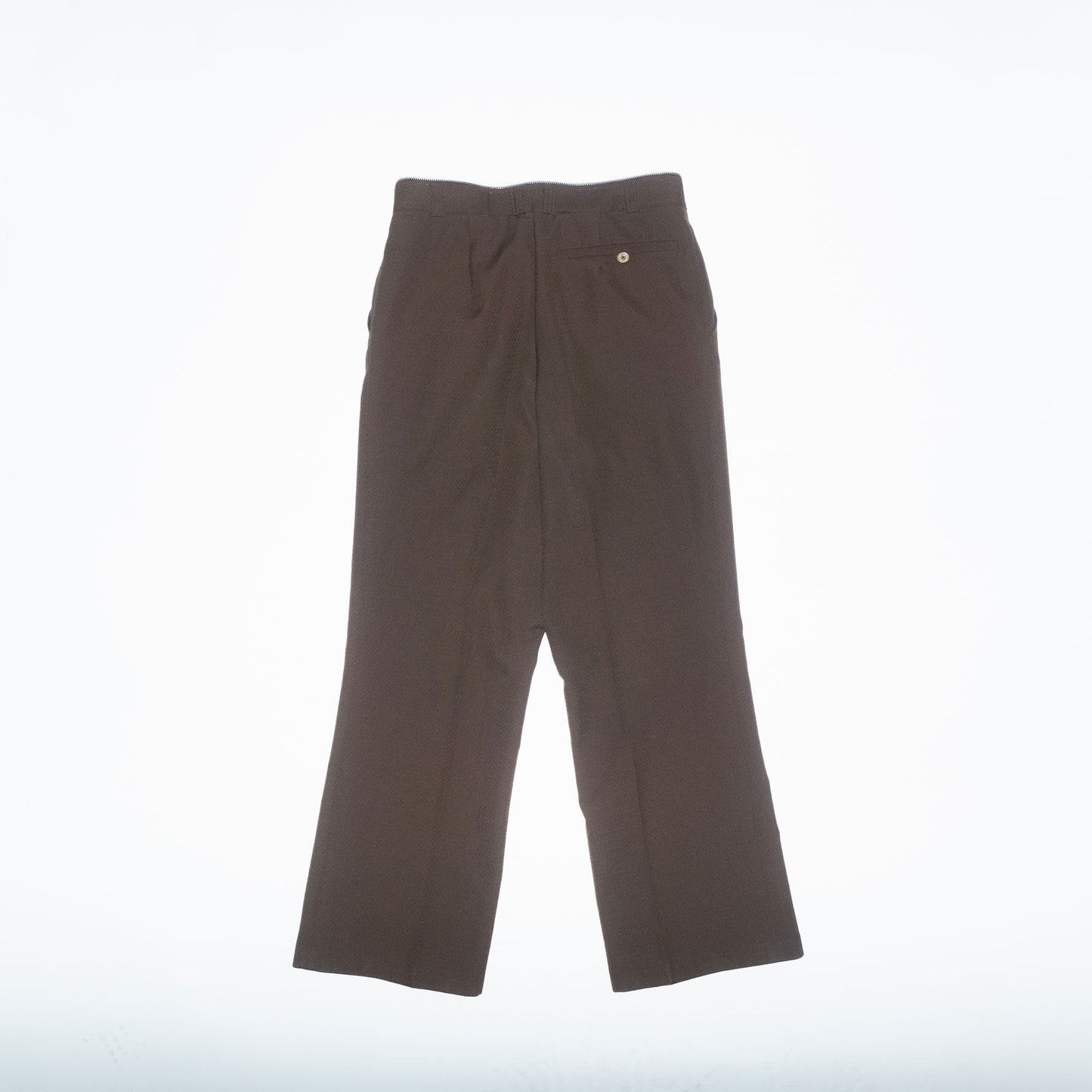 Runway Upcycled Tailored Wool Jumpsuit with Waist Zipper in Coffee Brown