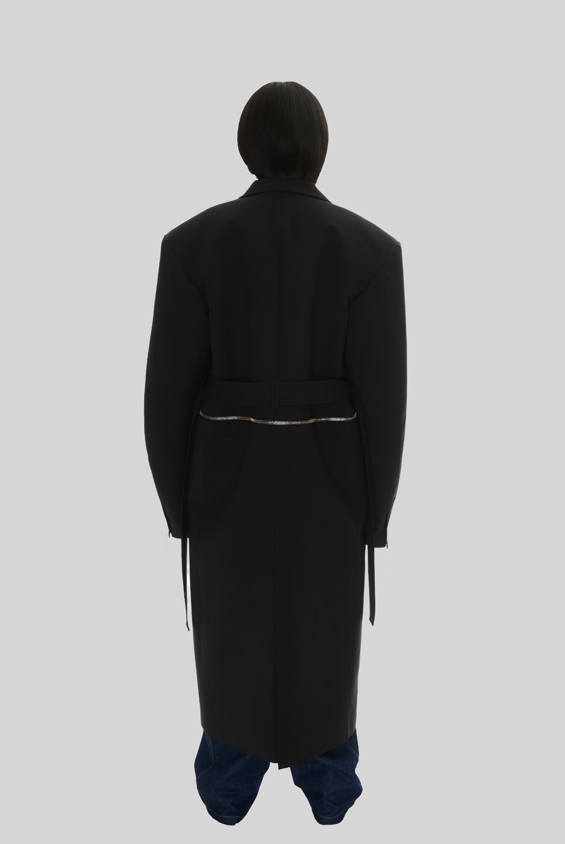 Cannibal Long Coat in Black Wool