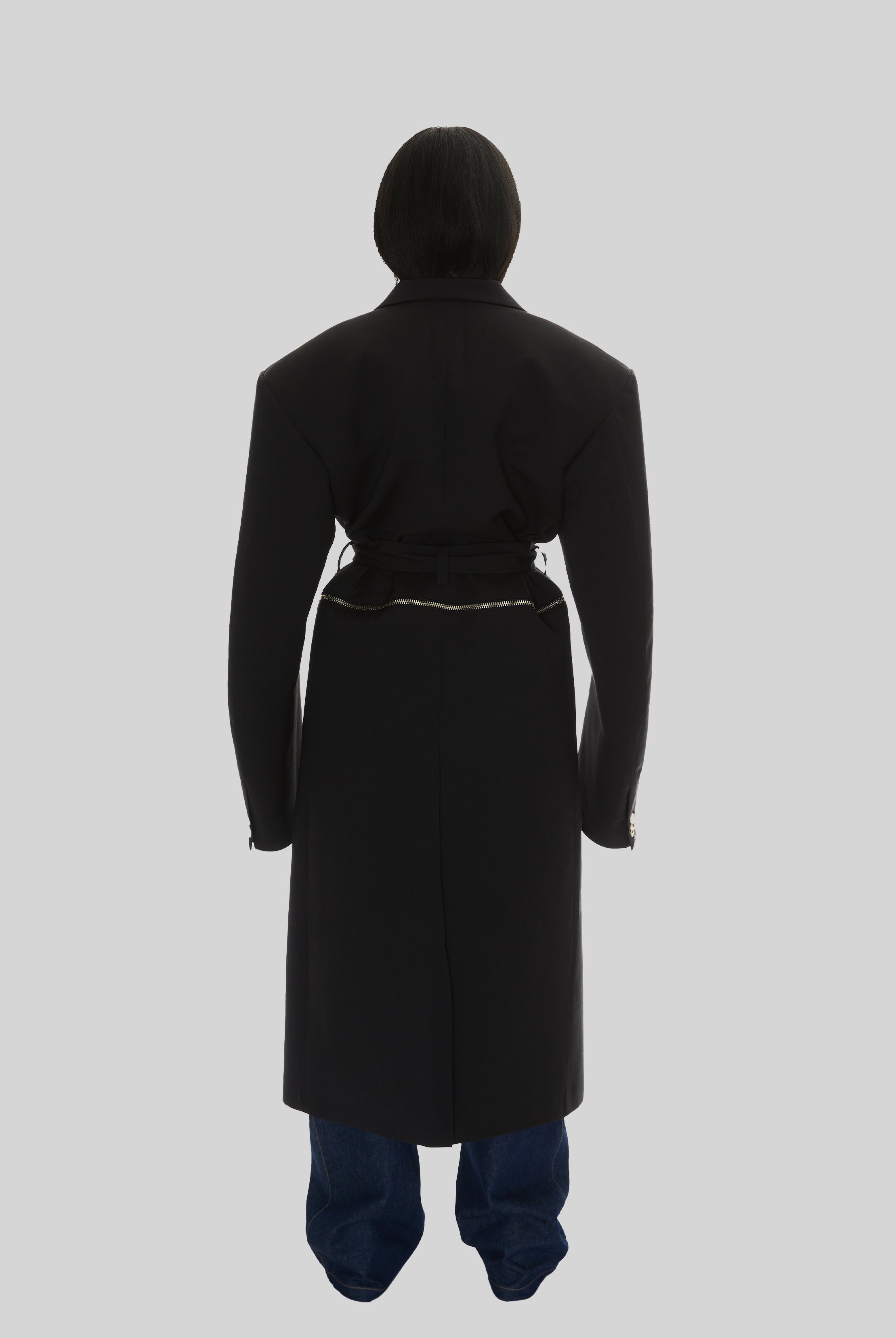 Cannibal Long Coat in Black Wool