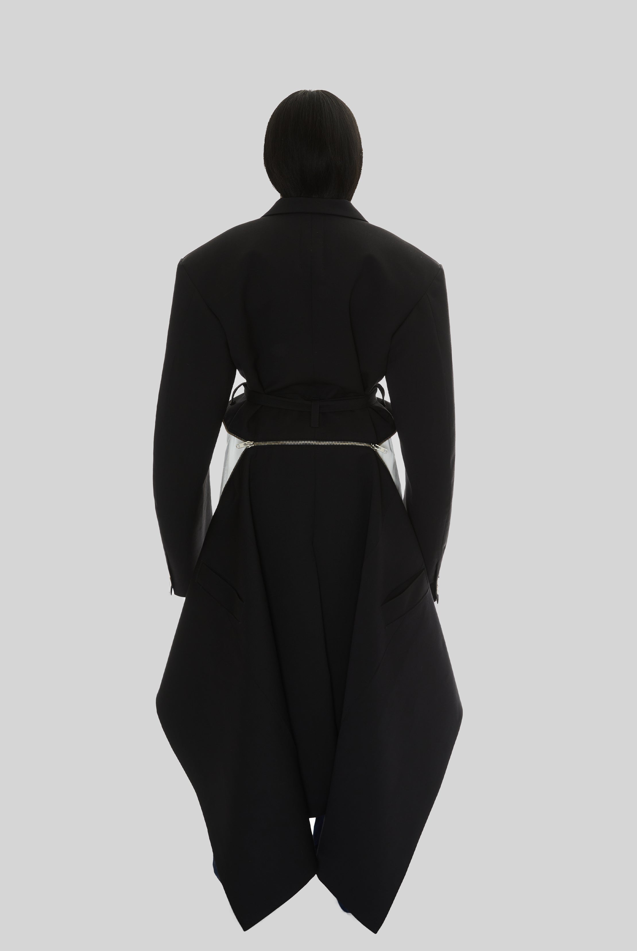 Cannibal Long Coat in Black Wool