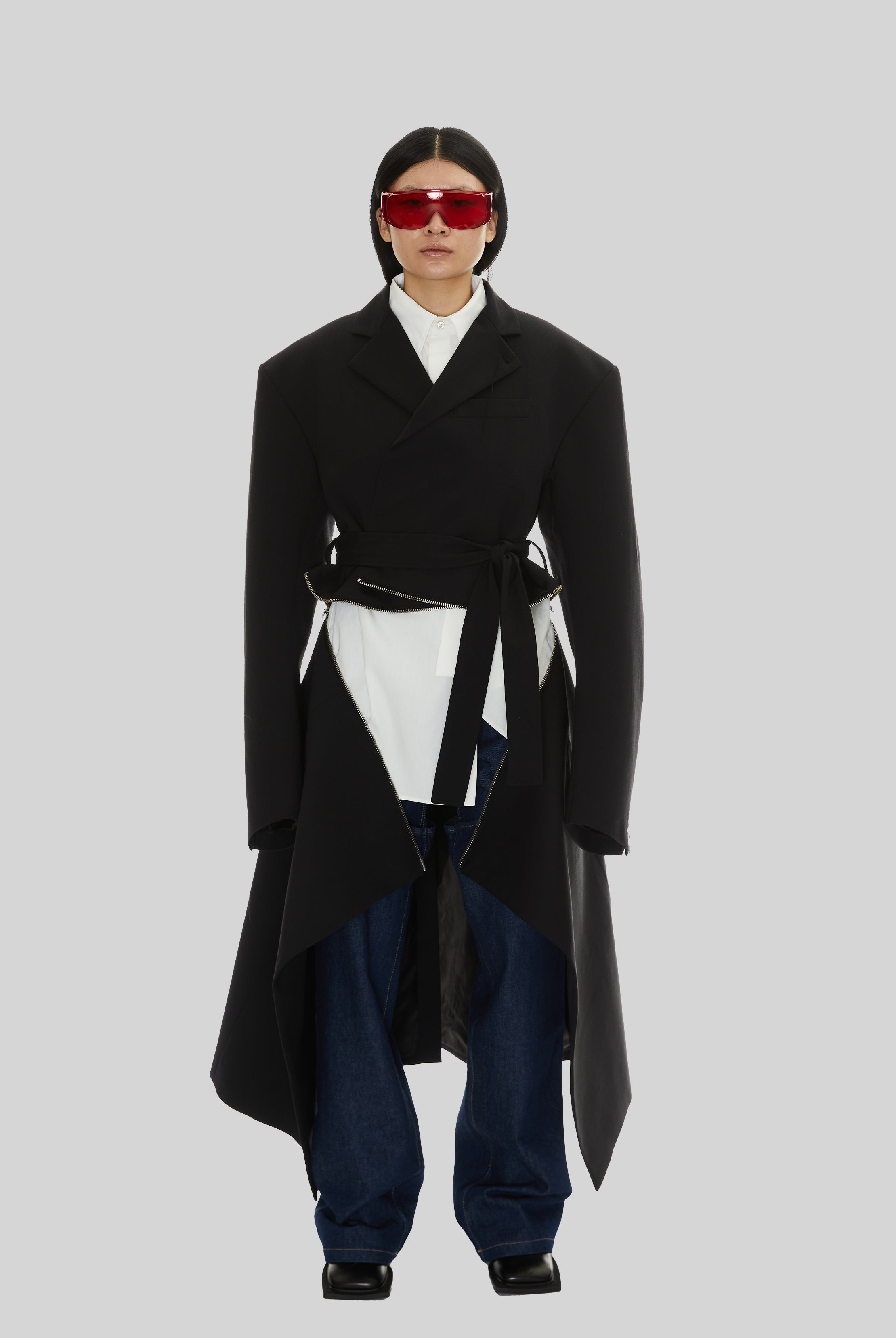 Cannibal Long Coat in Black Wool