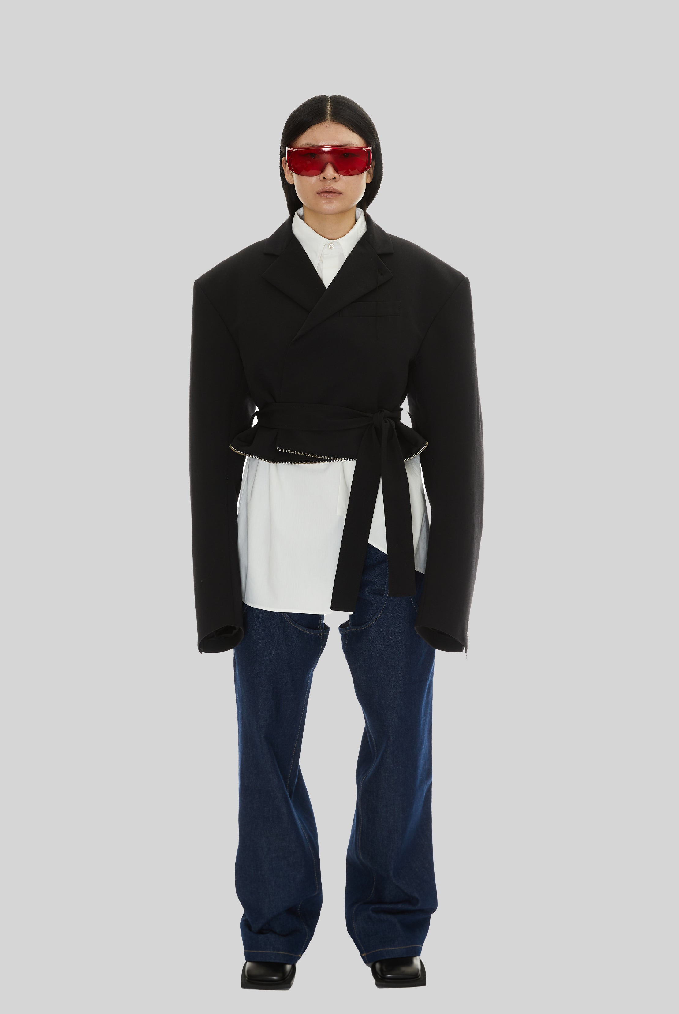Cannibal Long Coat in Black Wool