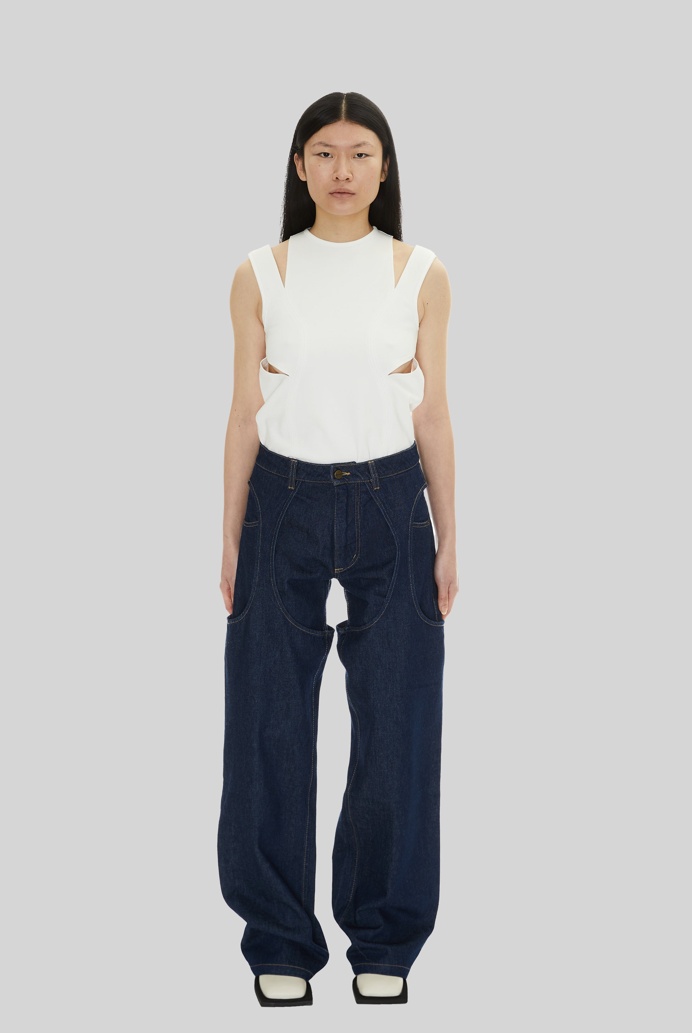 Panther Long Chaps in Dark Blue Denim