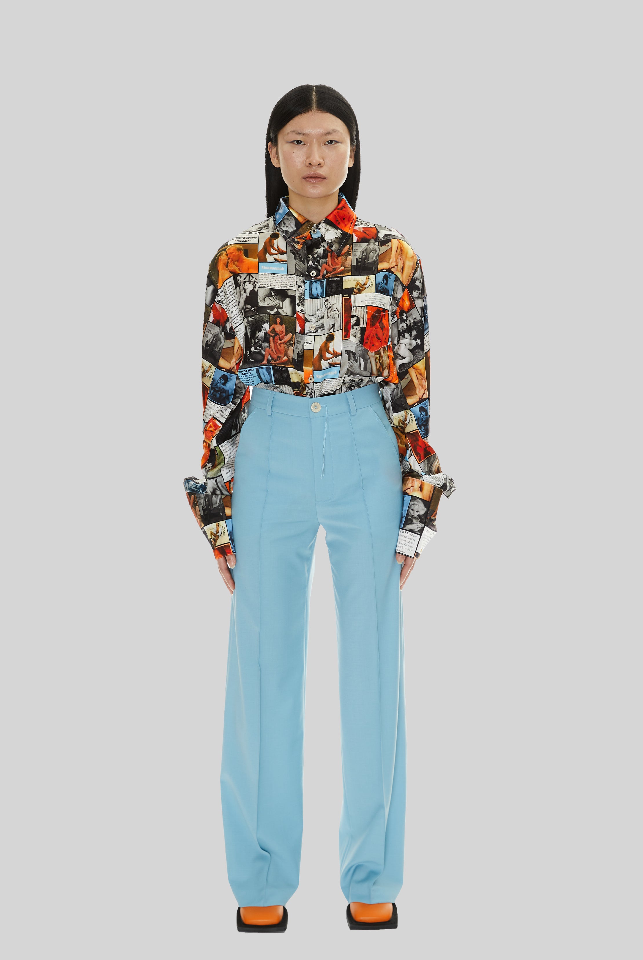 Provoke Suit Trousers in Office Blue Wool