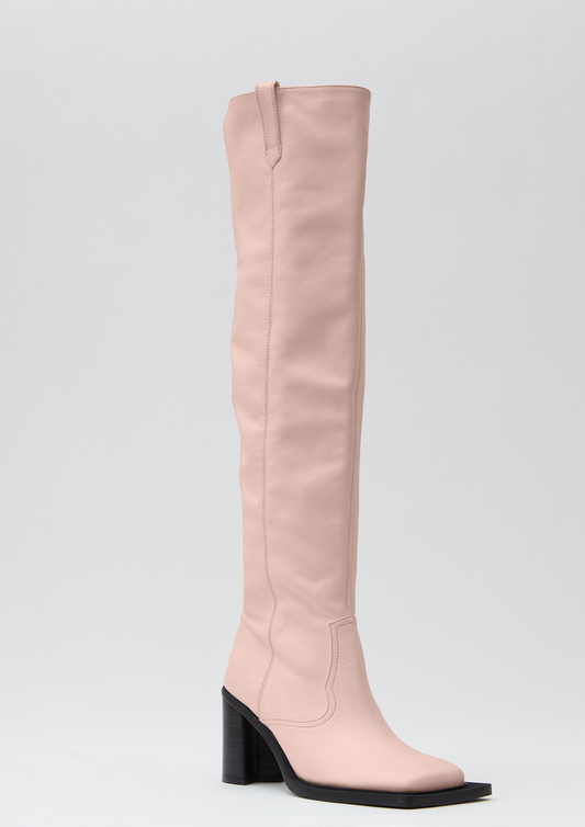 Howling Knee High Boots in Dusty Pink