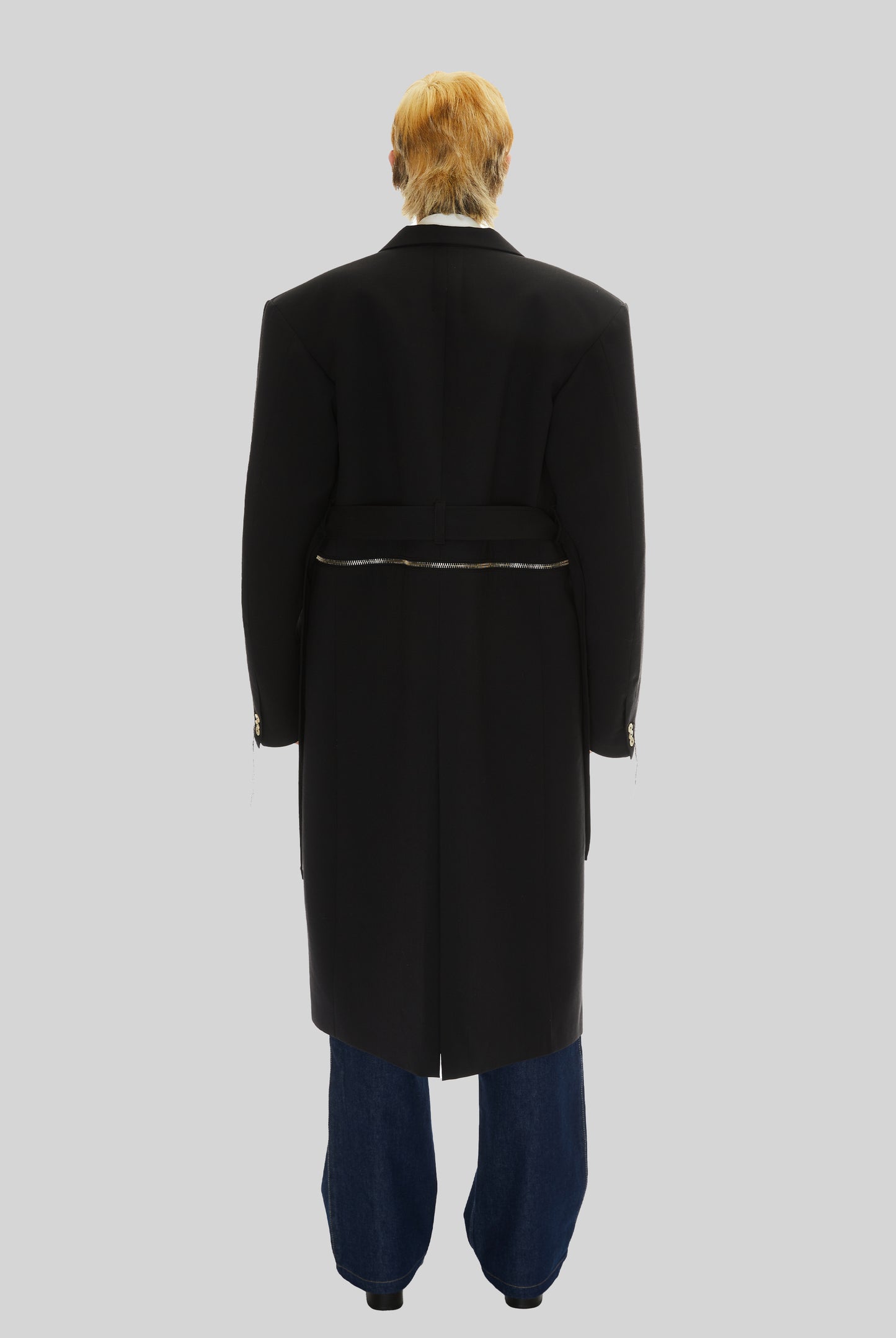 Cannibal Long Coat in Black Wool