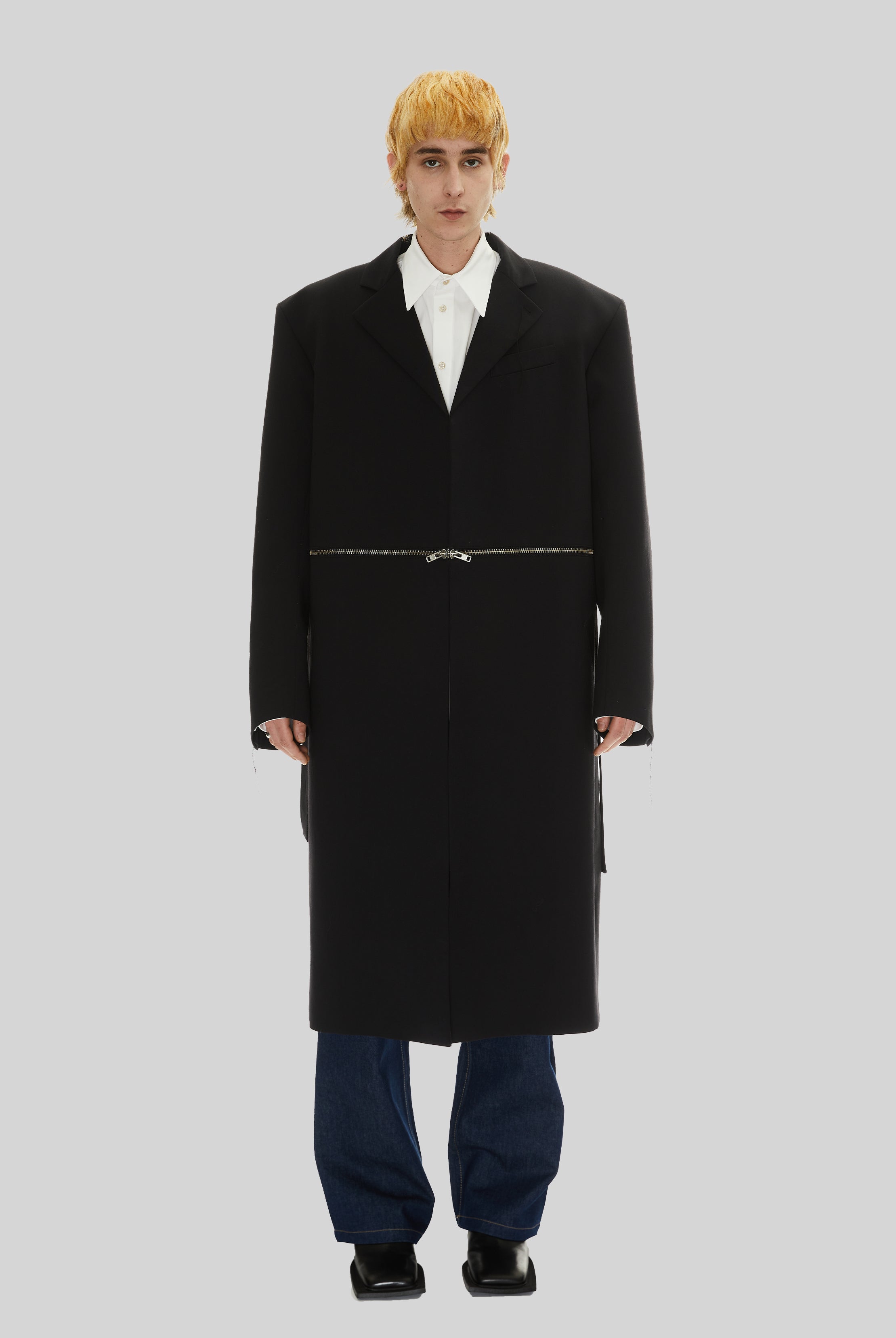 Cannibal Long Coat in Black Wool