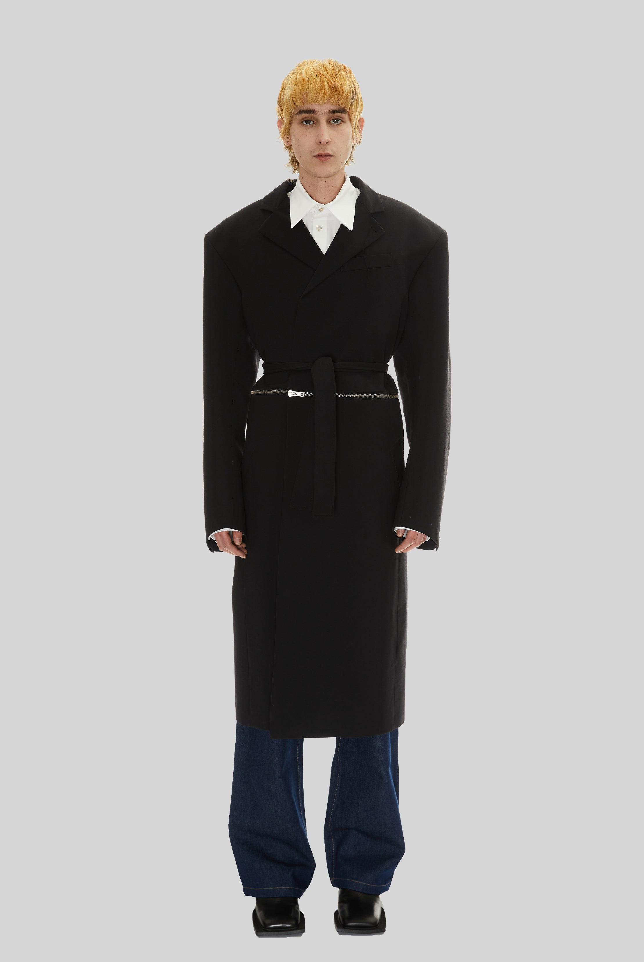 Cannibal Long Coat in Black Wool