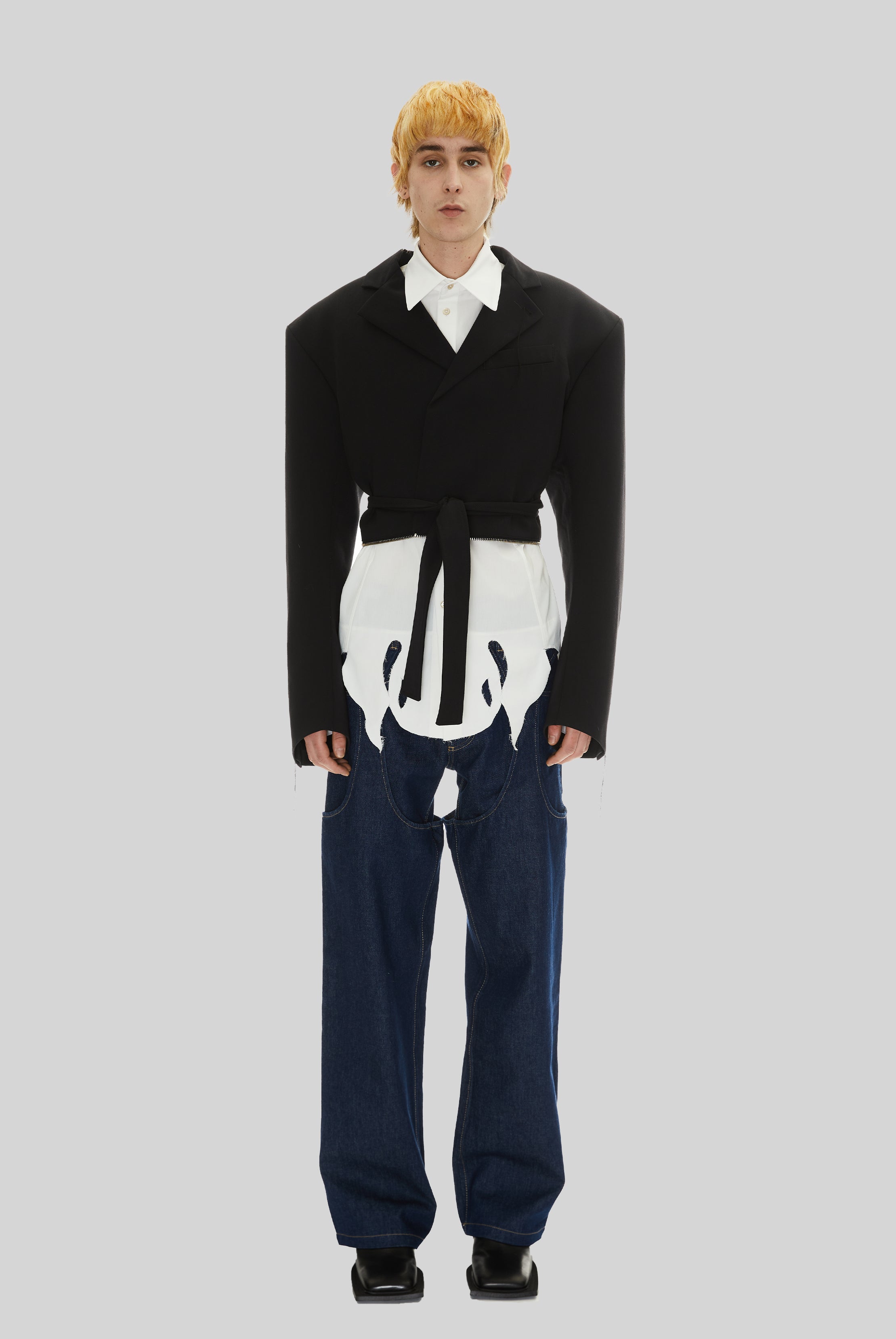Cannibal Long Coat in Black Wool