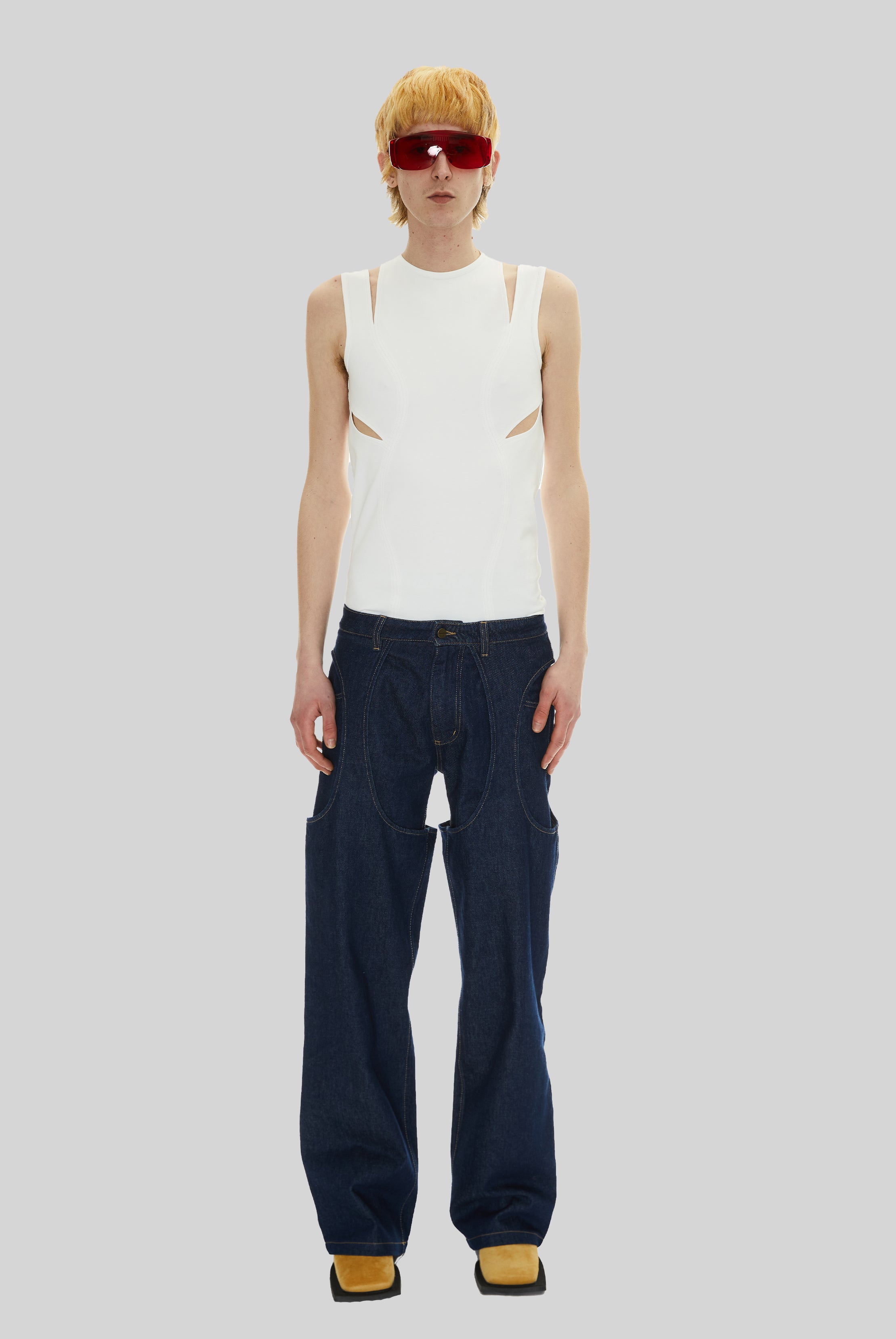 Panther Long Chaps in Dark Blue Denim