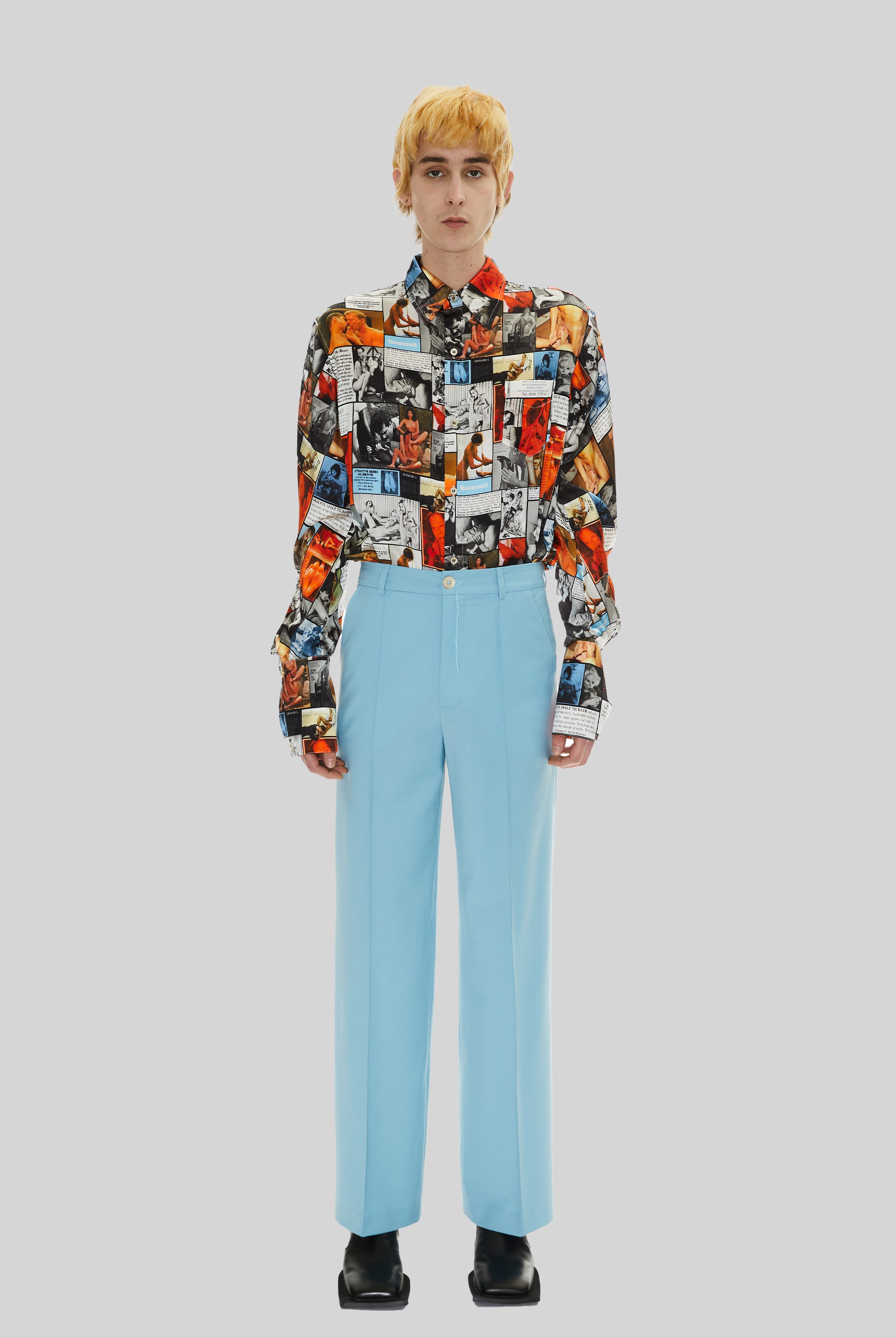 Provoke Suit Trousers in Office Blue Wool