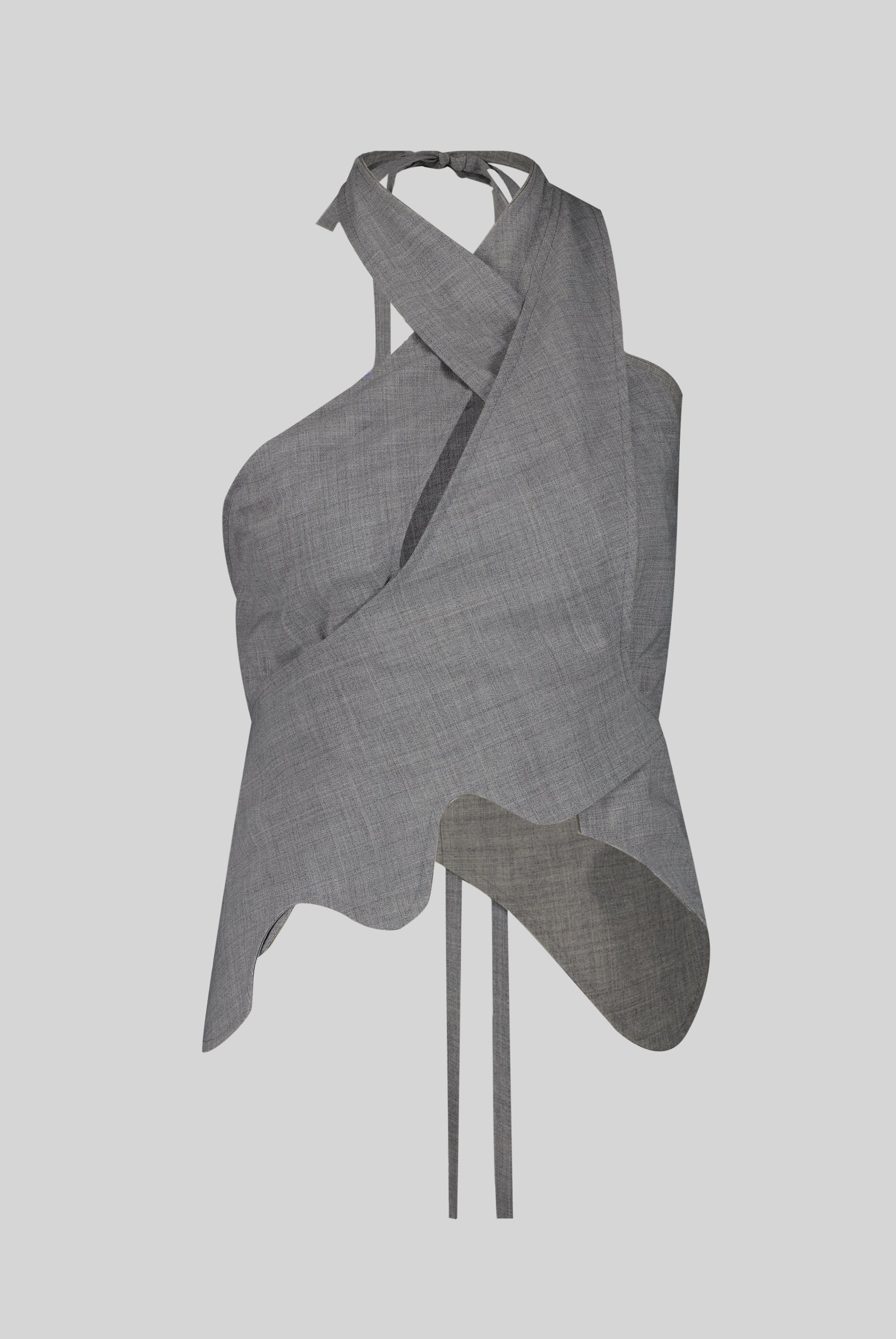 Senna Wrap Top in Grey