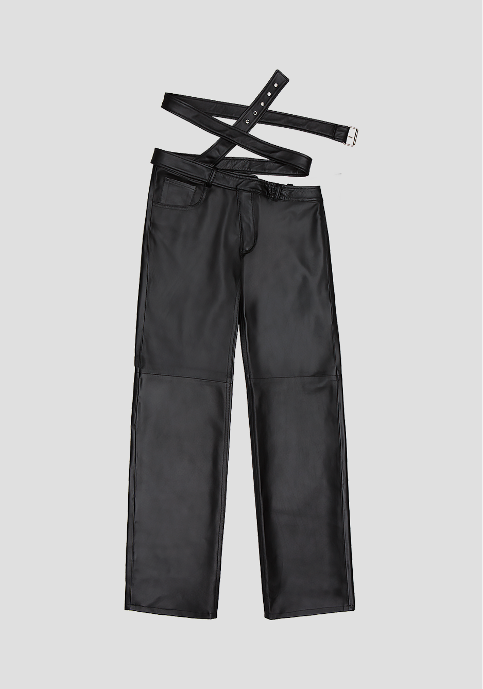 Powered Trousers in Black Leather