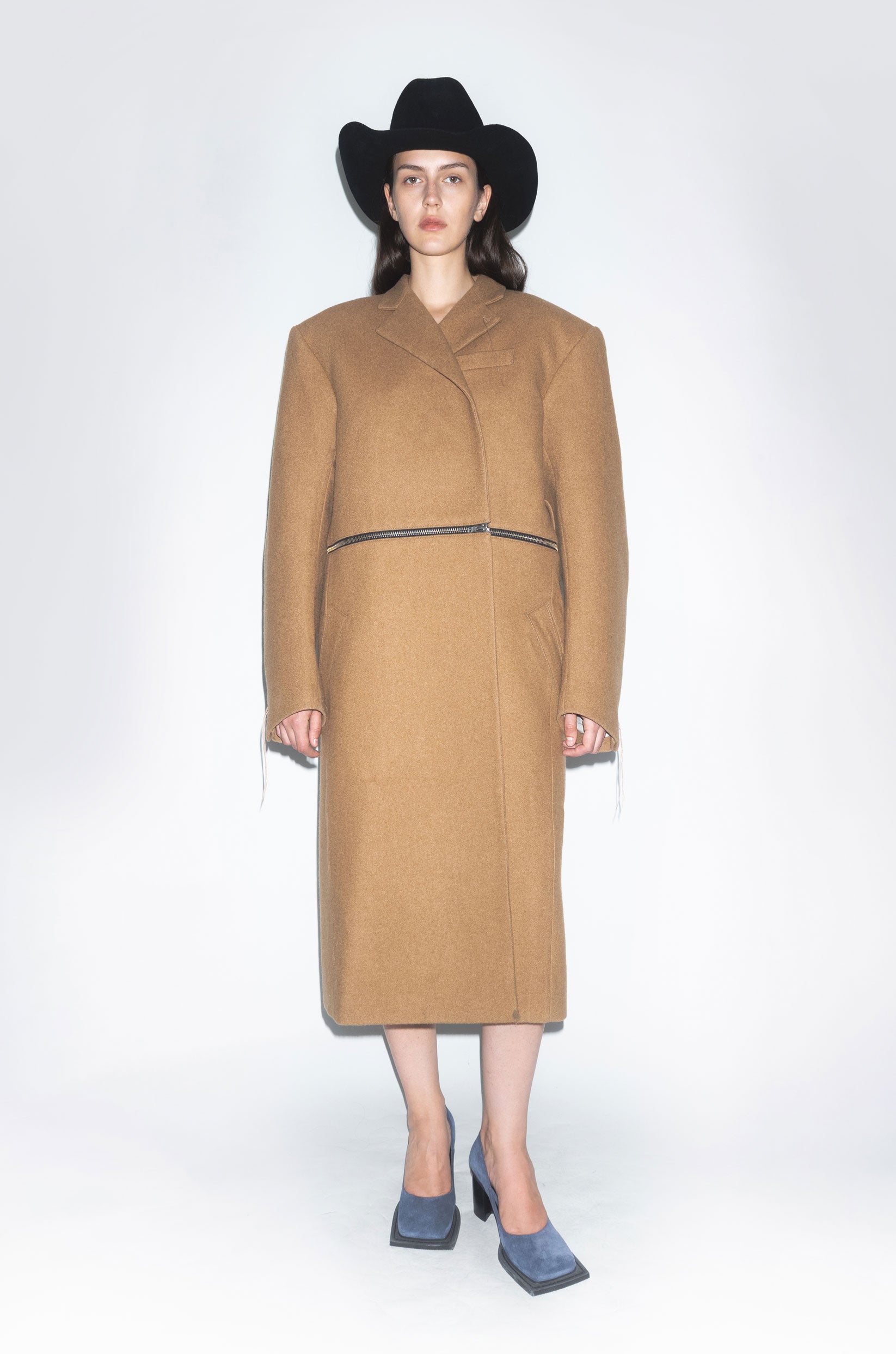 Runway Cannibal Coat Super oversized in Camel Beige Wool