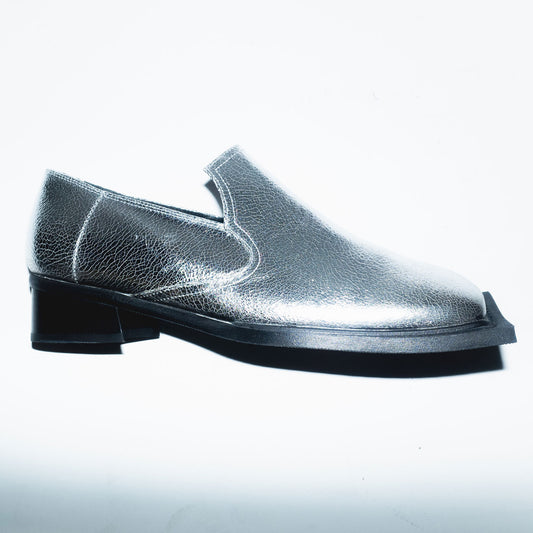 Archive Howled Loafers in Silver Patent Leather