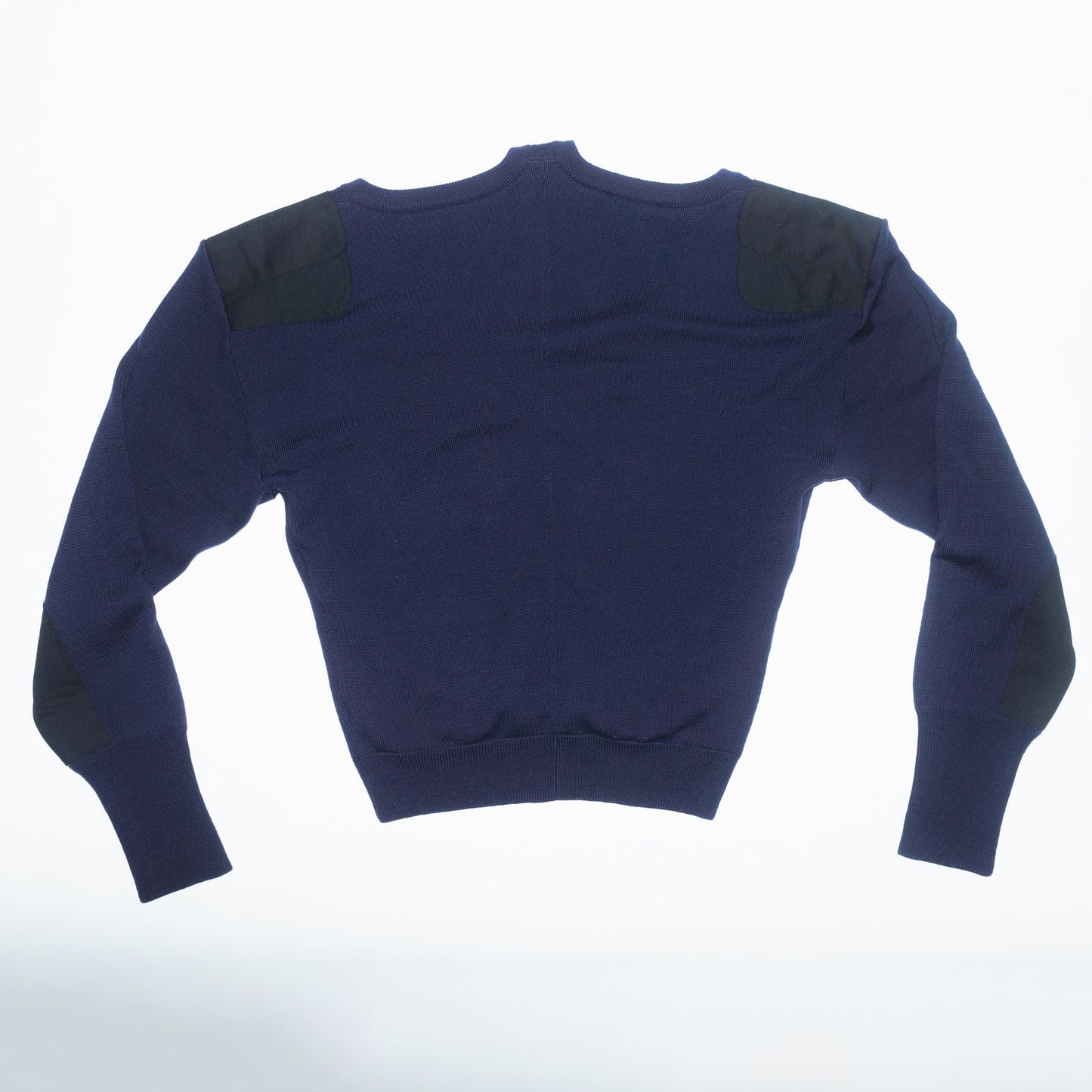 Runway Kangeroo Sweater with Double Neckline in navy blue