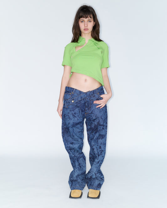 Slip Top asymmetrical with zigzag buttons standerd