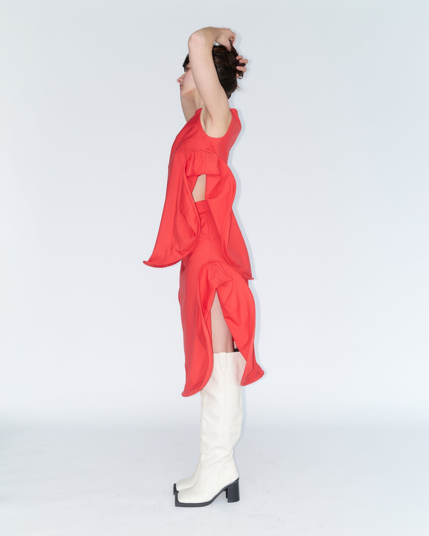 Rhubarb and Skullcap Coral Red Two piece Runway