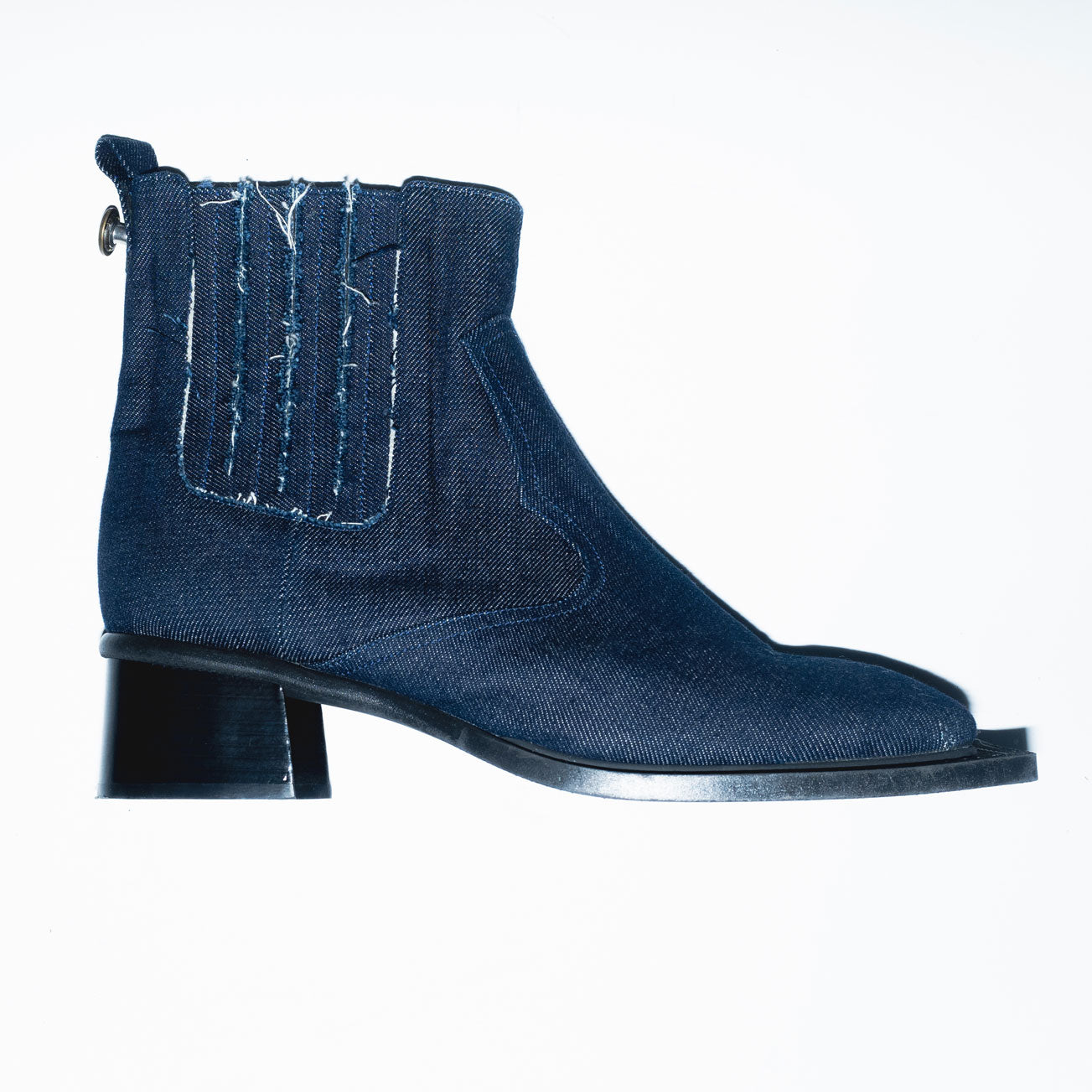 Archive Howler Ankle Boots in Dark Blue Denim