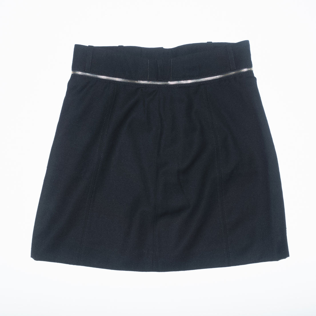 Runway Mini Skirt with Horizontal Hip Zippers in Black