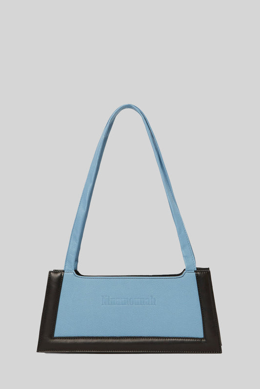 Animal Mini Leather Shoulder Bag in Black/Office Blue