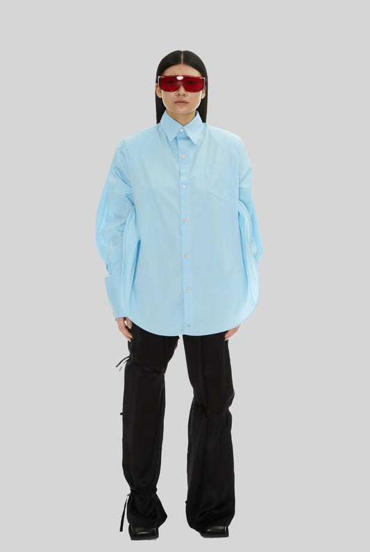 Blossom Long-Sleeved Blouse in Office Blue