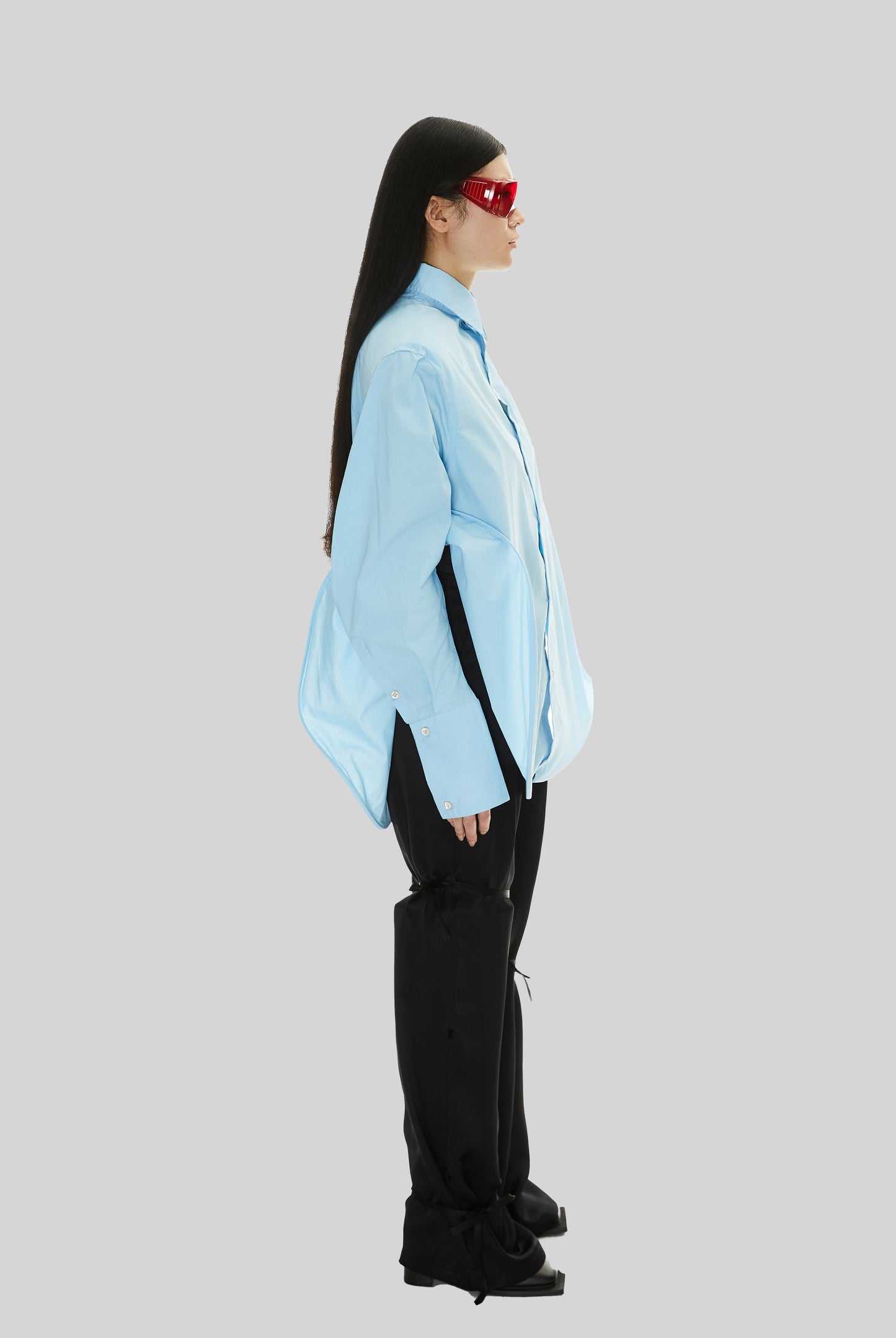 Blossom Long-Sleeved Blouse in Office Blue