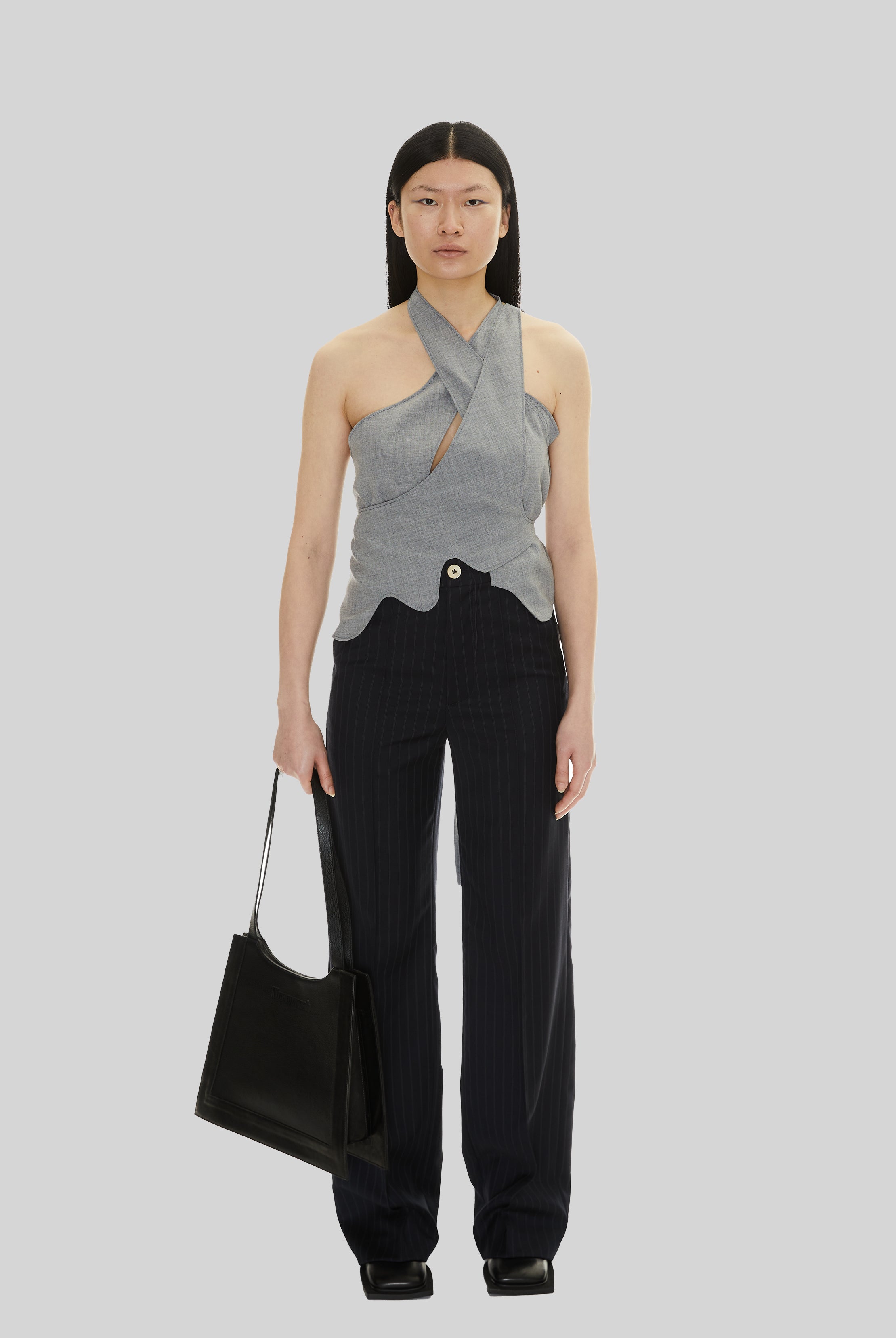 Senna Wrap Top in Grey