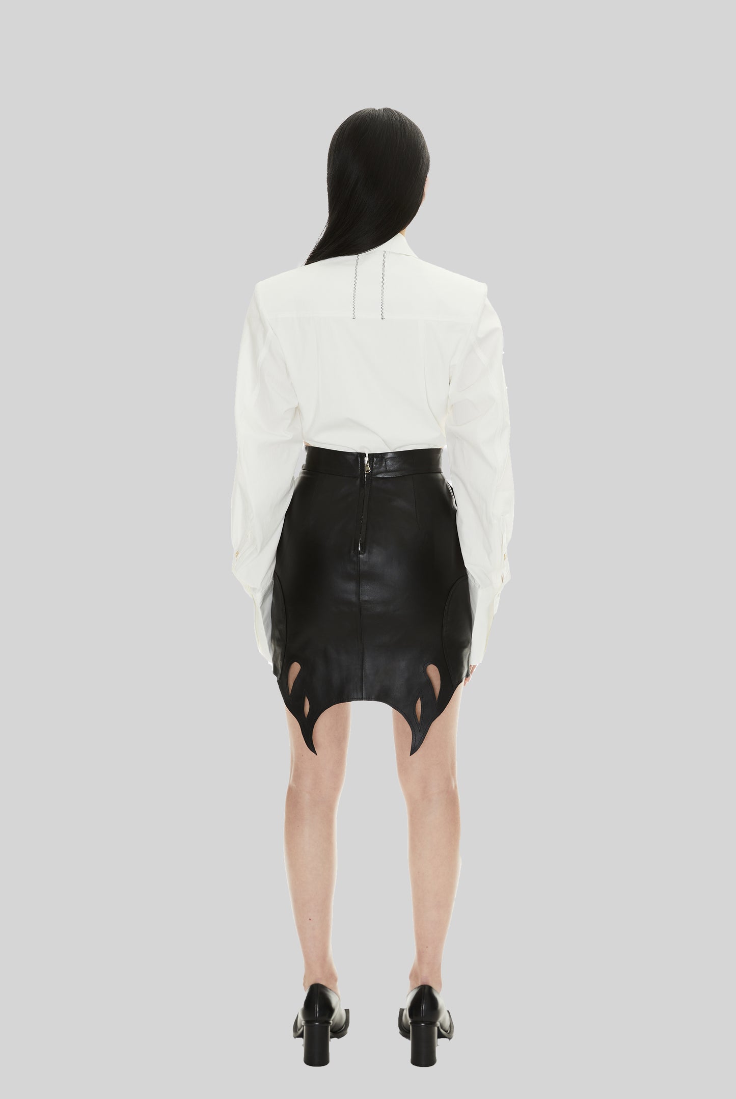 Silene Skirt in Black Leather