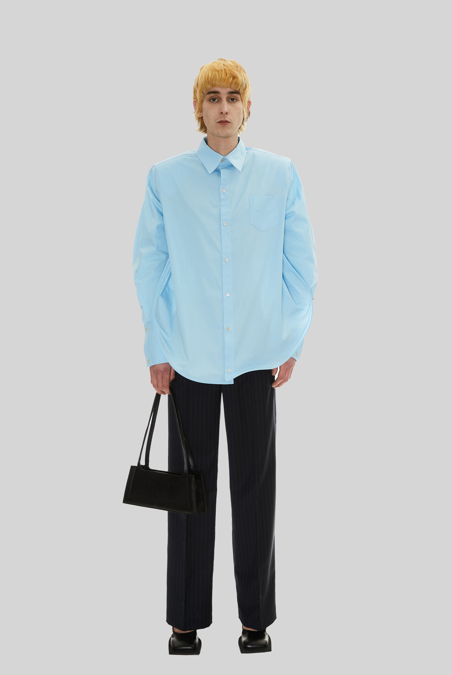 Blossom Long-Sleeved Blouse in Office Blue