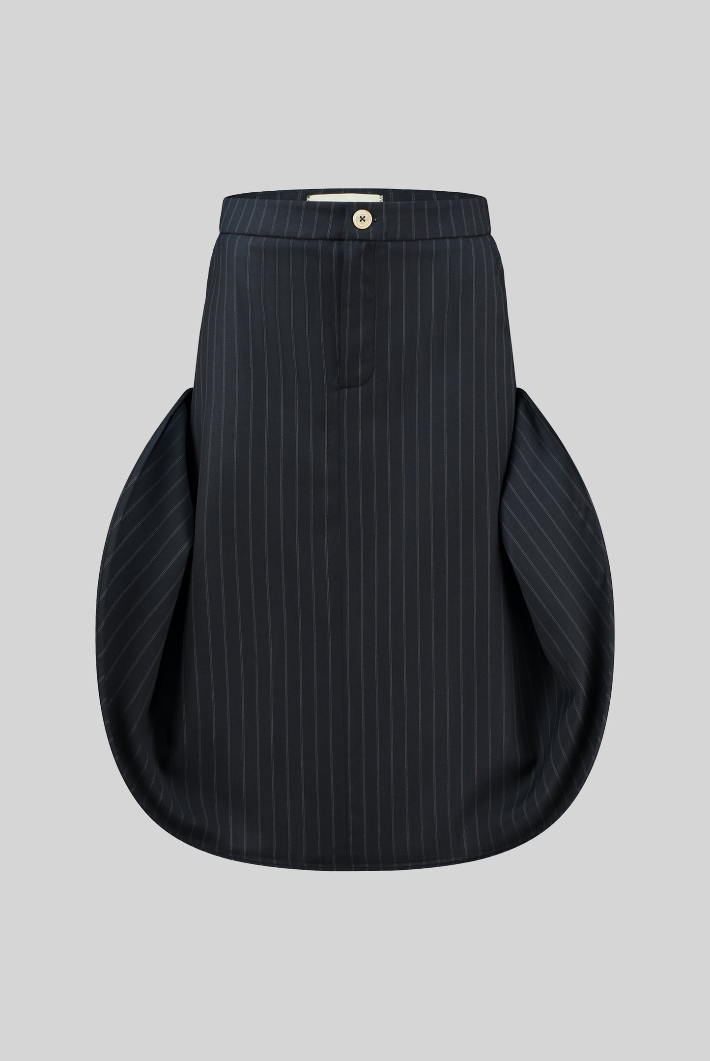 Rhubarb Skirt in Marine/Grey Double Pinstripe